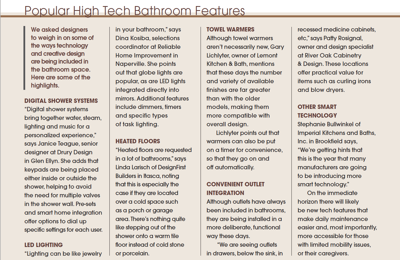 Reimagining the Bath - Bathroom Features